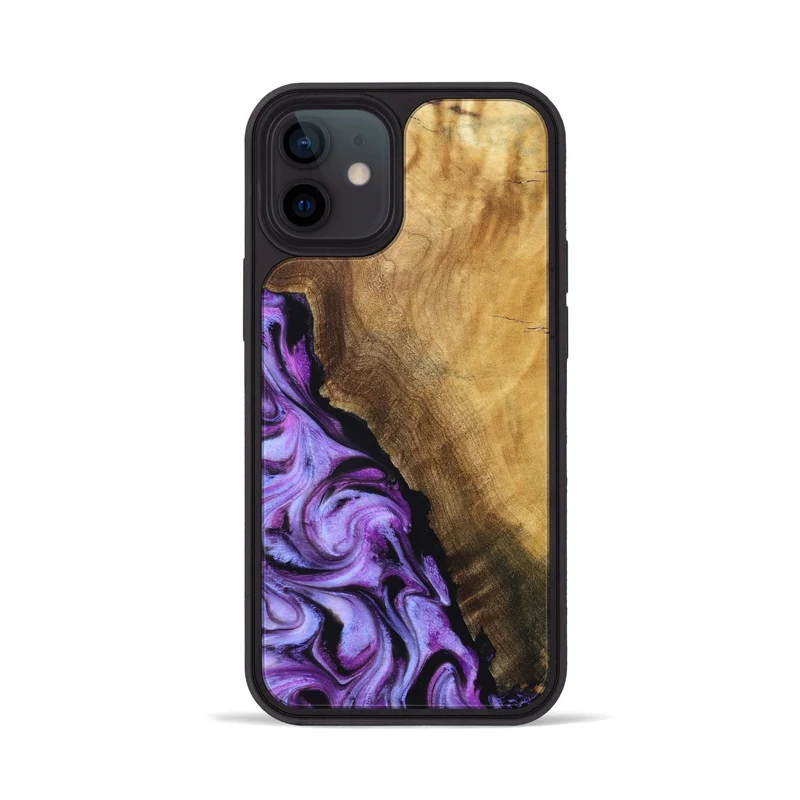iPhone 12 Wood Phone Case - Alvina (Purple, 830224)