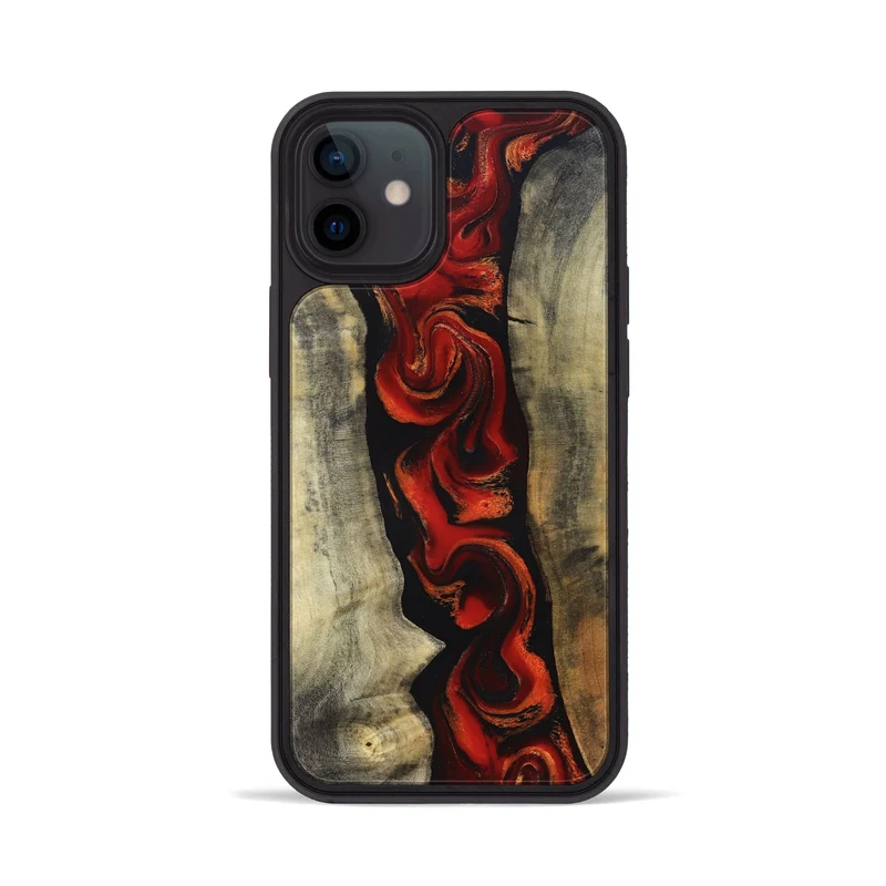 iPhone 12 Wood Phone Case - Harlan (Red, 830214)
