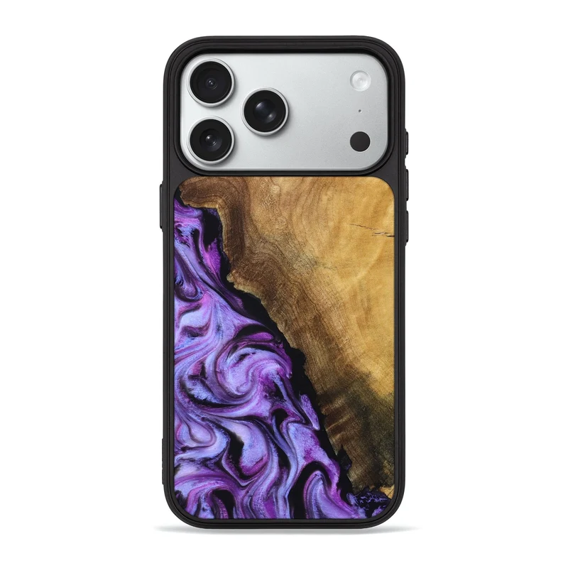 iPhone 18 Pro Max Wood Phone Case - Alvina (Purple, 830224)