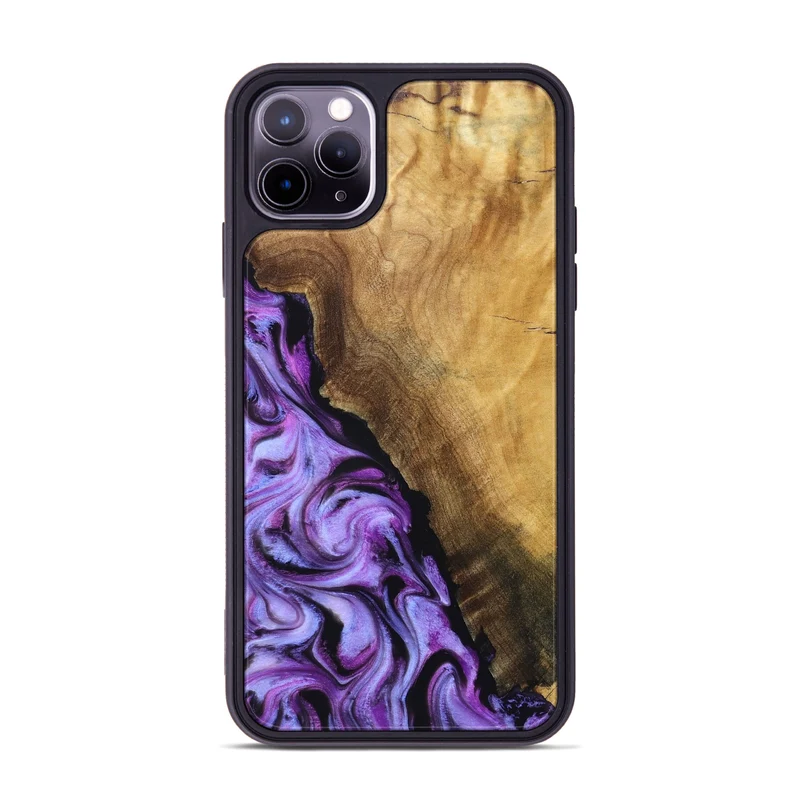 iPhone 11 Pro Max Wood Phone Case - Alvina (Purple, 830224)
