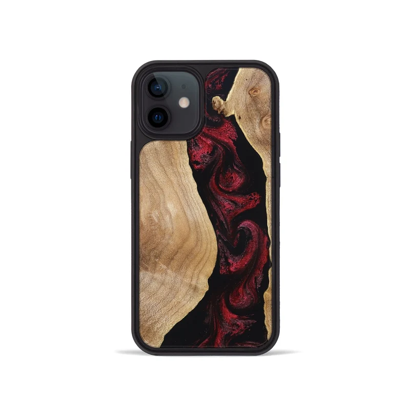 iPhone 12 mini Wood Phone Case - Cordell (Red, 830217)