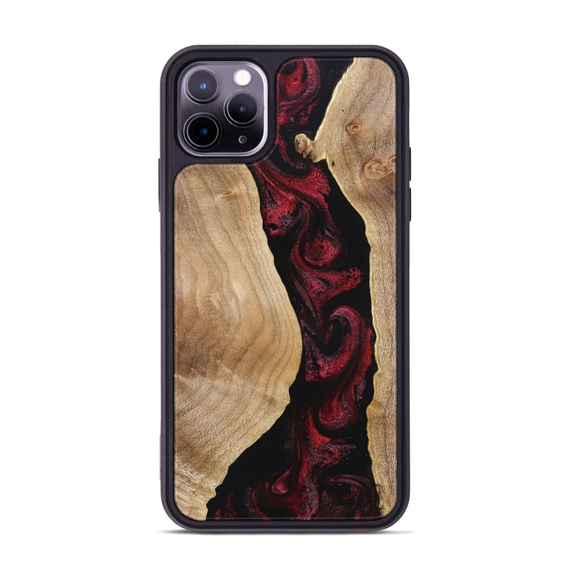 iPhone 11 Pro Max Wood Phone Case - Cordell (Red, 830217)