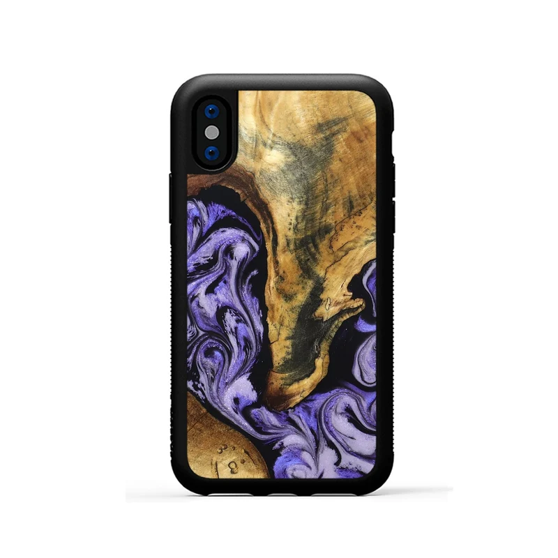 iPhone Xs Wood Phone Case - Fredric (Purple, 830222)