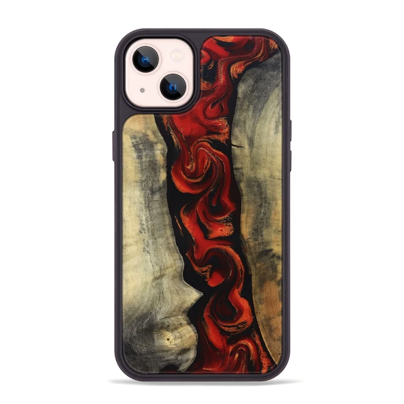 iPhone 14 Plus Wood Phone Case - Harlan (Red, 830214)