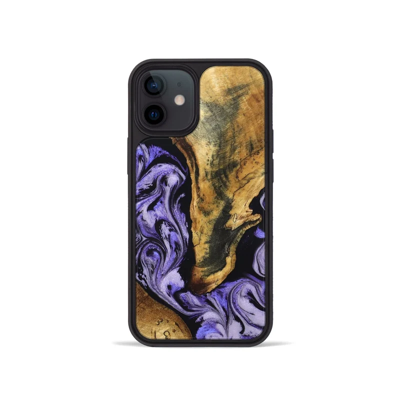 iPhone 12 mini Wood Phone Case - Fredric (Purple, 830222)