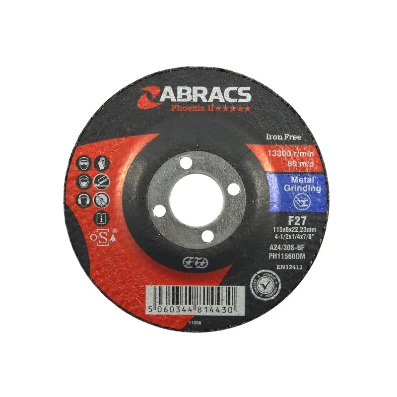 Dischi abrasivi 115 mm x 6 mm x 22 mm, confezione da 5