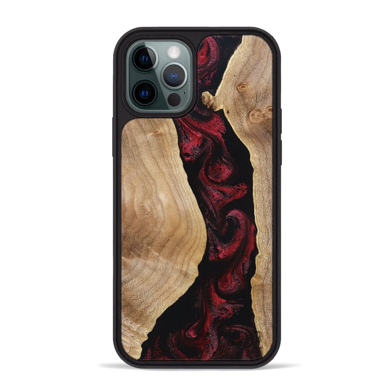 iPhone 12 Pro Max Wood Phone Case - Cordell (Red, 830217)