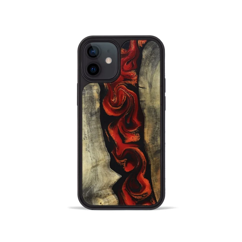 iPhone 12 mini Wood Phone Case - Harlan (Red, 830214)