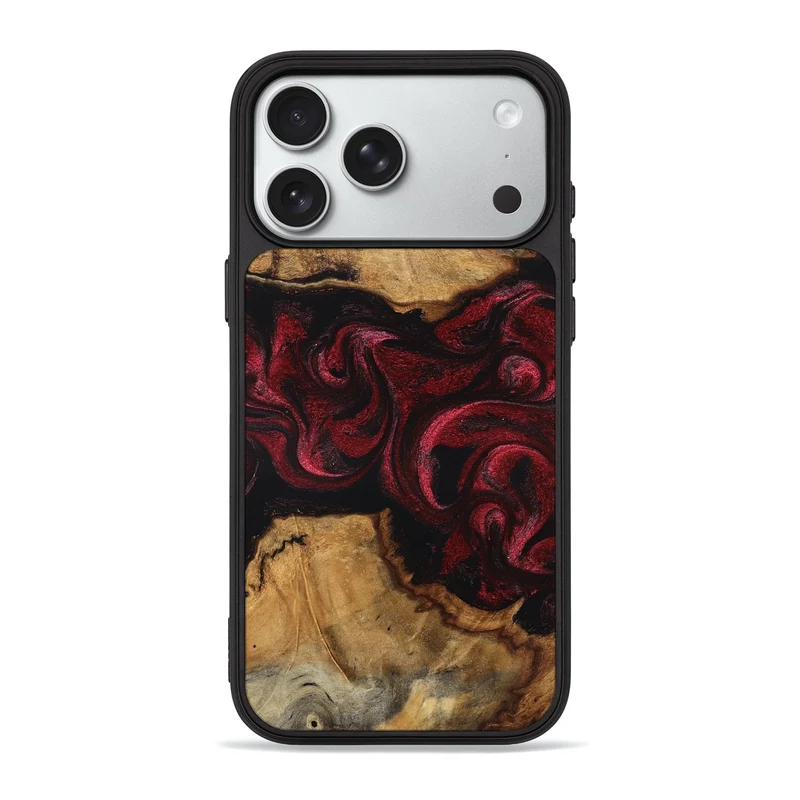 iPhone 18 Pro Max Wood Phone Case - Bettye (Red, 830213)