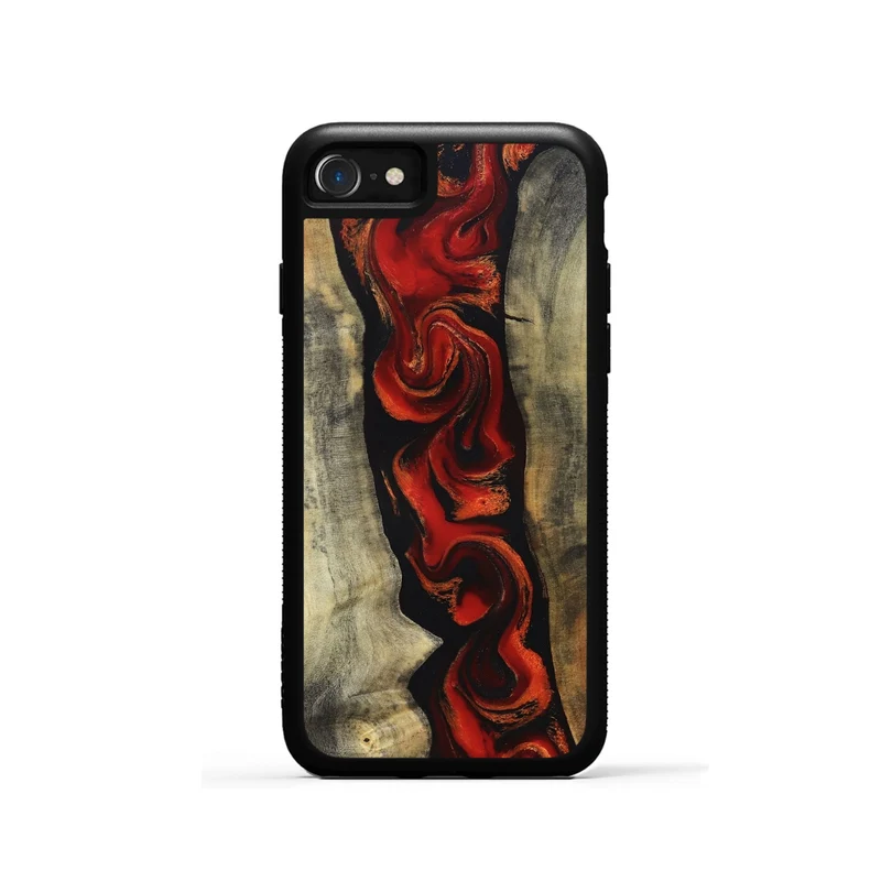 iPhone SE Wood Phone Case - Harlan (Red, 830214)