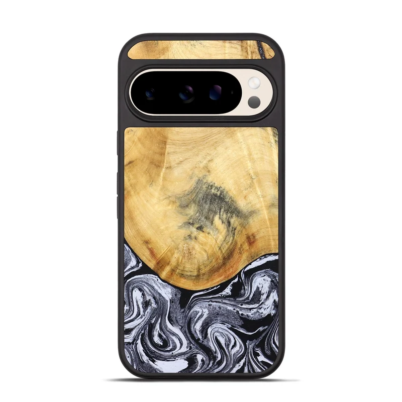 Pixel 10 Pro Wood Phone Case - Brandi (Black & White, 830208)