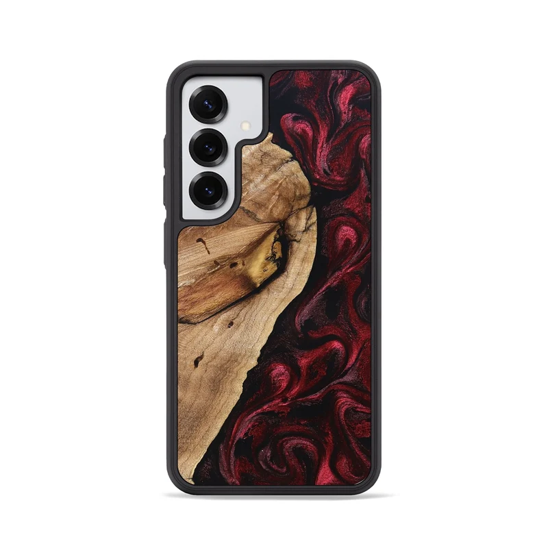 Galaxy S25 Wood Phone Case - Hana (Red, 830215)