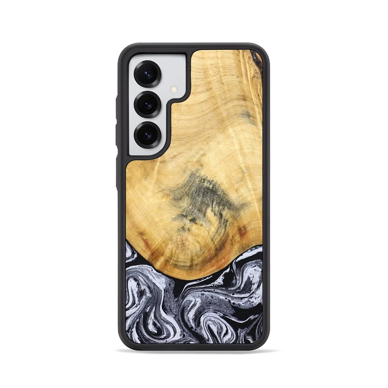 Galaxy S25 Wood Phone Case - Brandi (Black & White, 830208)