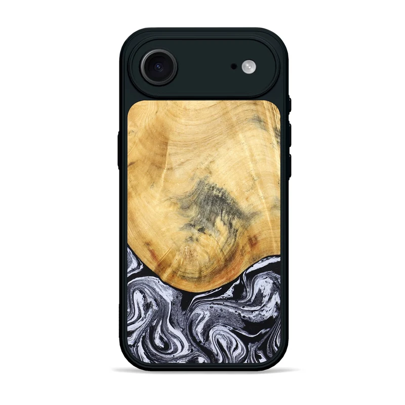 iPhone 17 Air Wood Phone Case - Brandi (Black & White, 830208)