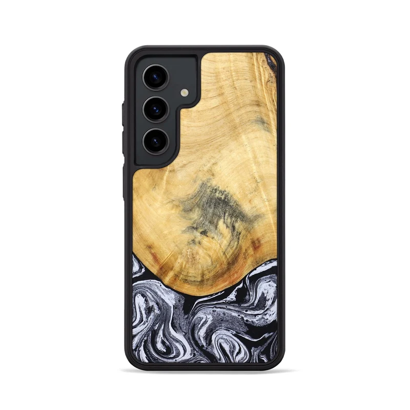 Galaxy S24 Wood Phone Case - Brandi (Black & White, 830208)