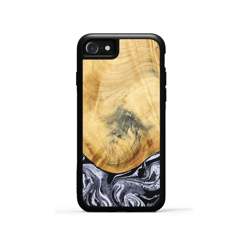 iPhone SE Wood Phone Case - Brandi (Black & White, 830208)