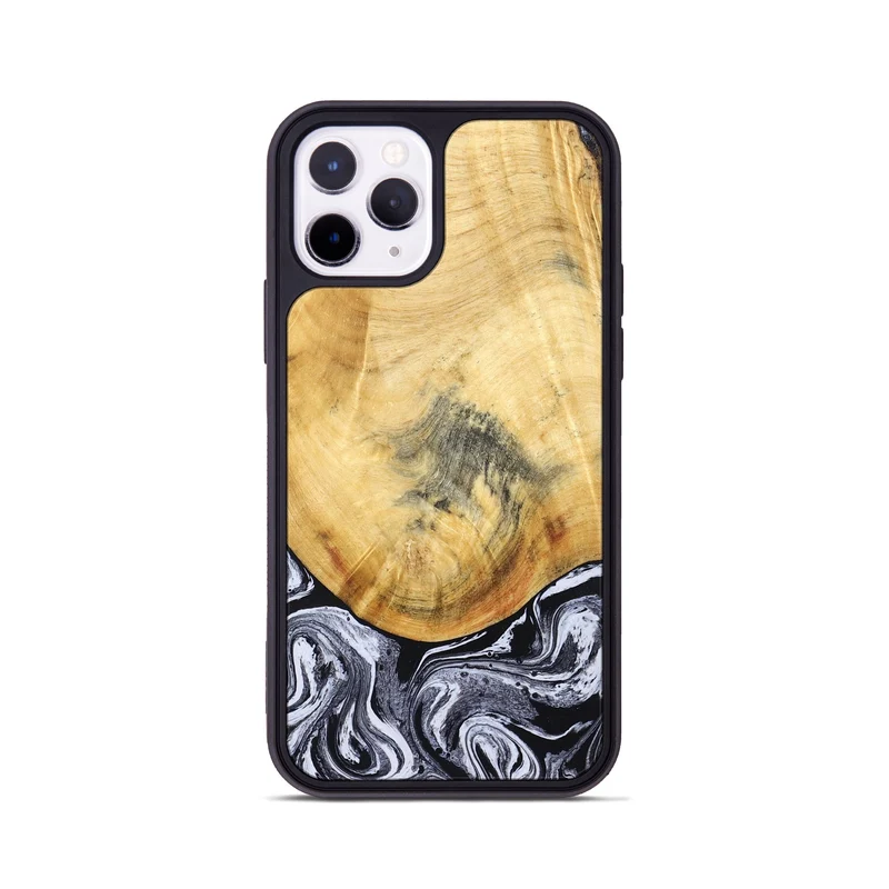 iPhone 11 Pro Wood Phone Case - Brandi (Black & White, 830208)