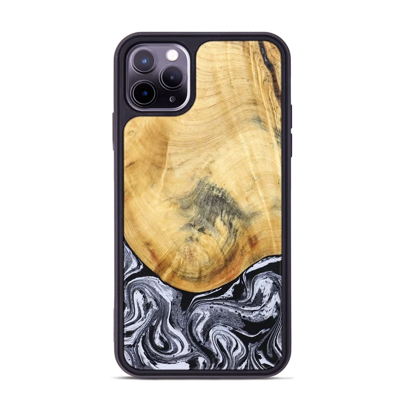 iPhone 11 Pro Max Wood Phone Case - Brandi (Black & White, 830208)