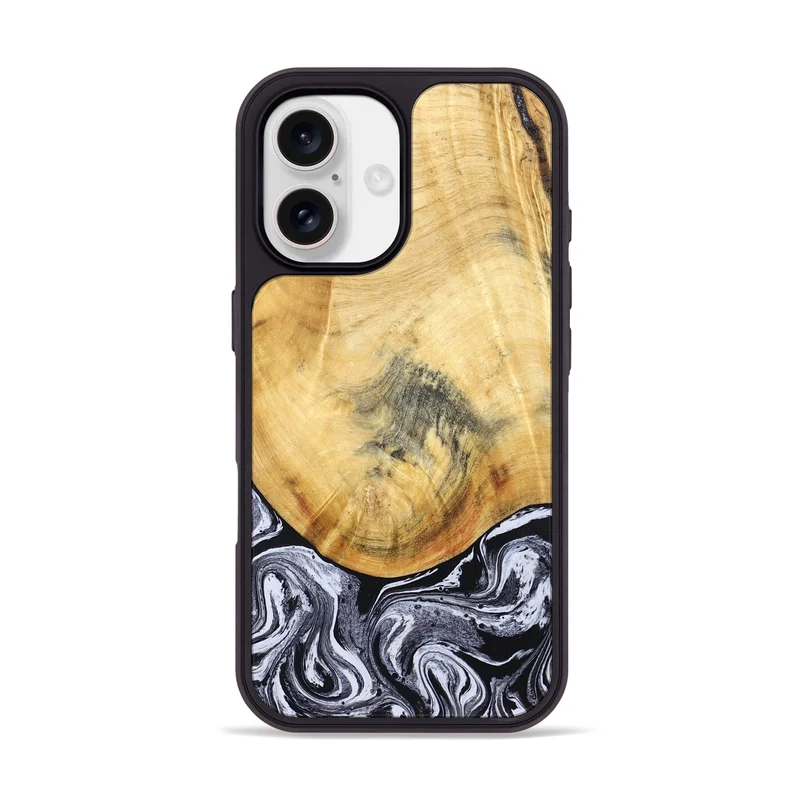 iPhone 17 Wood Phone Case - Brandi (Black & White, 830208)