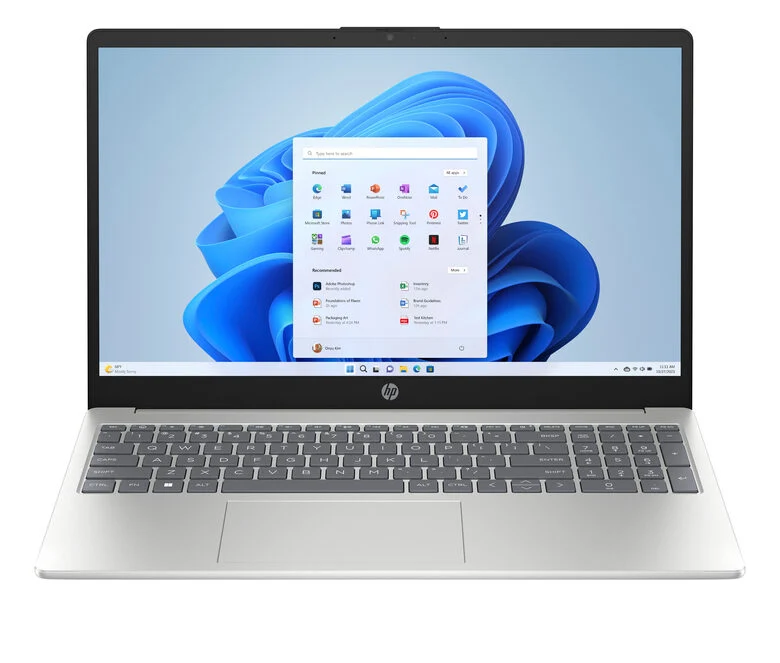 HP 15-fc0120nl AMD Athlon Silver 7120U Computer portatile 39,6 cm (15.6") Full HD 4 GB LPDDR5-SDRAM 128 GB SSD Wi-Fi 6 (802.11ax) Windows 11 Home Argento