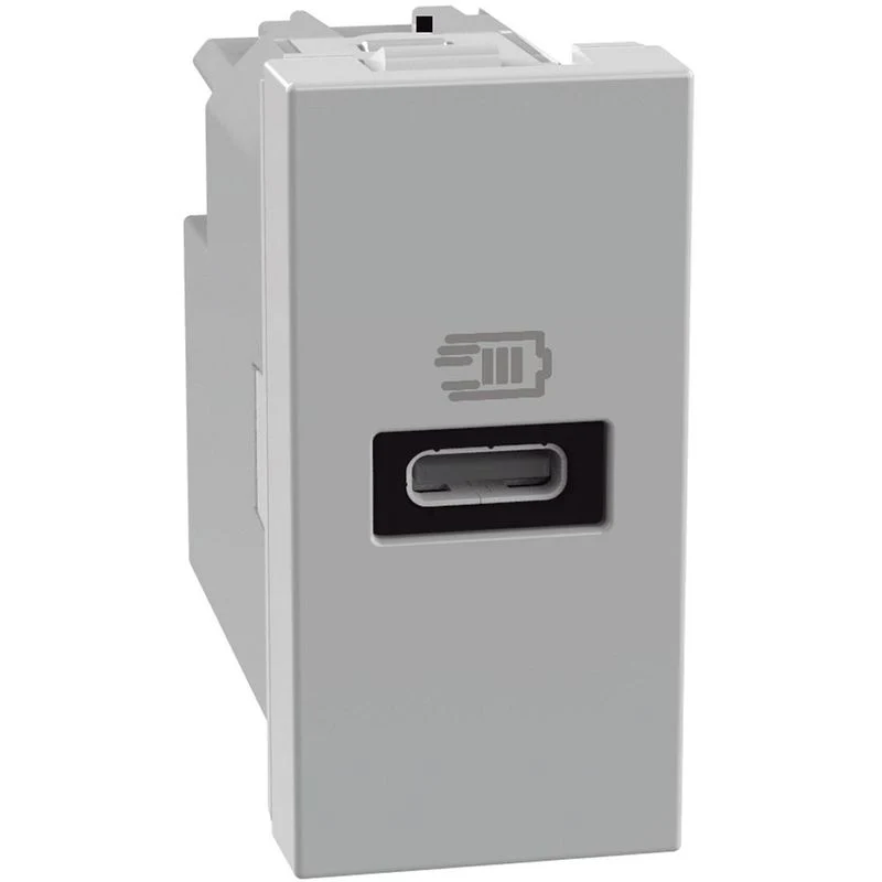 BTICINO JG4192C - MatixGO - Caricatore USB/C PD 1M - Grigio