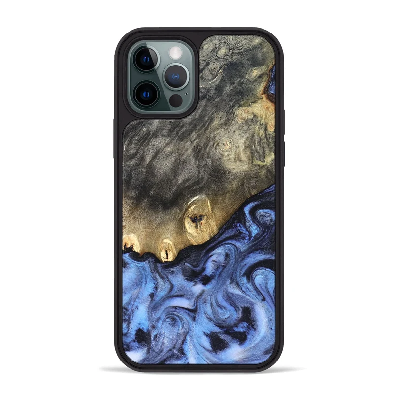 iPhone 12 Pro Max Wood Phone Case - Mame (Blue, 830172)