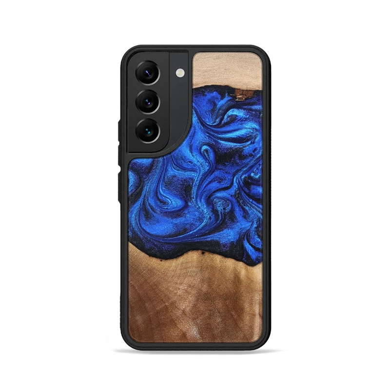 Galaxy S22 Wood Phone Case - Paislee (Blue, 830170)