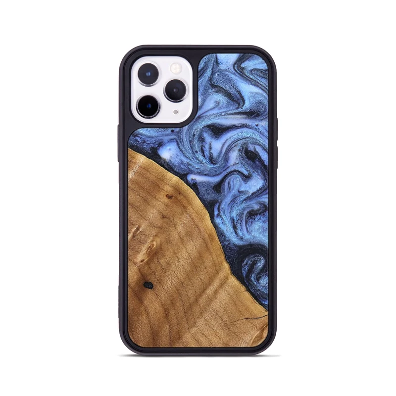 iPhone 11 Pro Wood Phone Case - Christy (Blue, 830169)