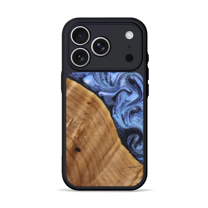 iPhone 17 Pro Wood Phone Case - Christy (Blue, 830169)