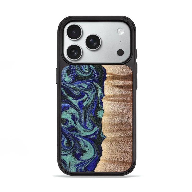 iPhone 18 Pro Wood Phone Case - Ernie (Blue, 830174)