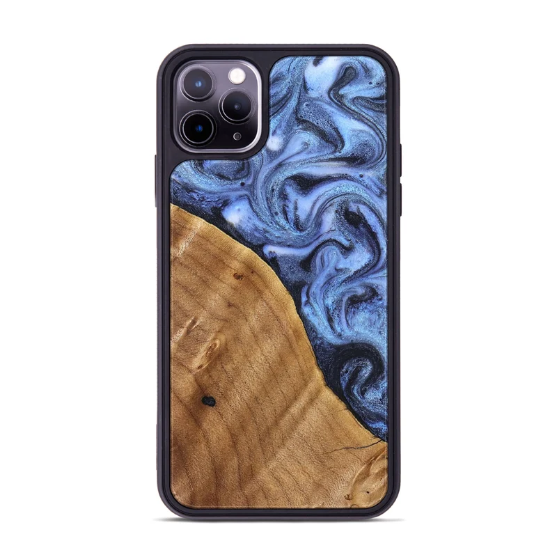 iPhone 11 Pro Max Wood Phone Case - Christy (Blue, 830169)