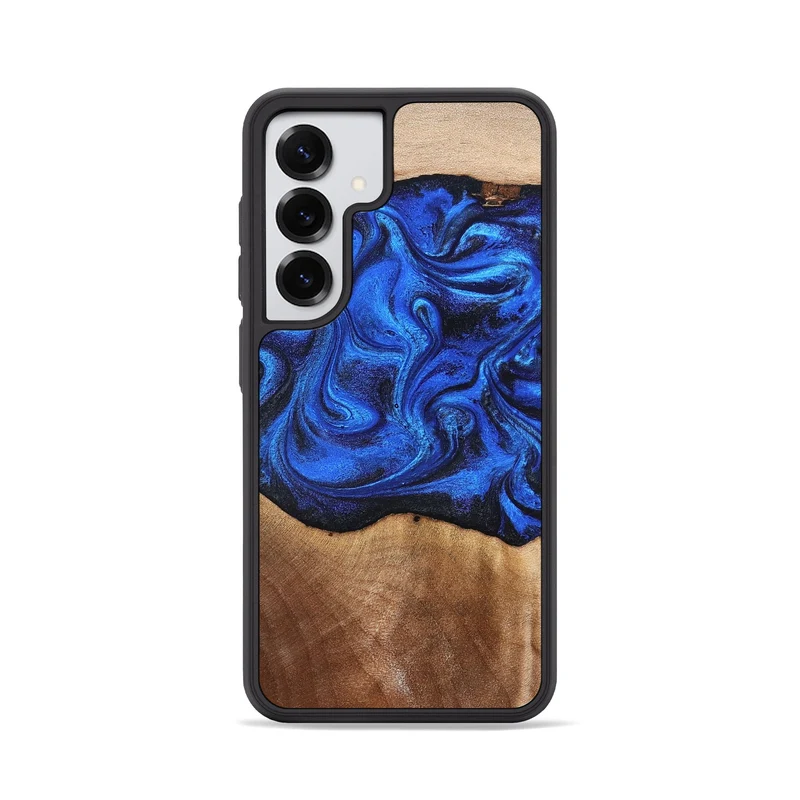 Galaxy S25 Wood Phone Case - Paislee (Blue, 830170)