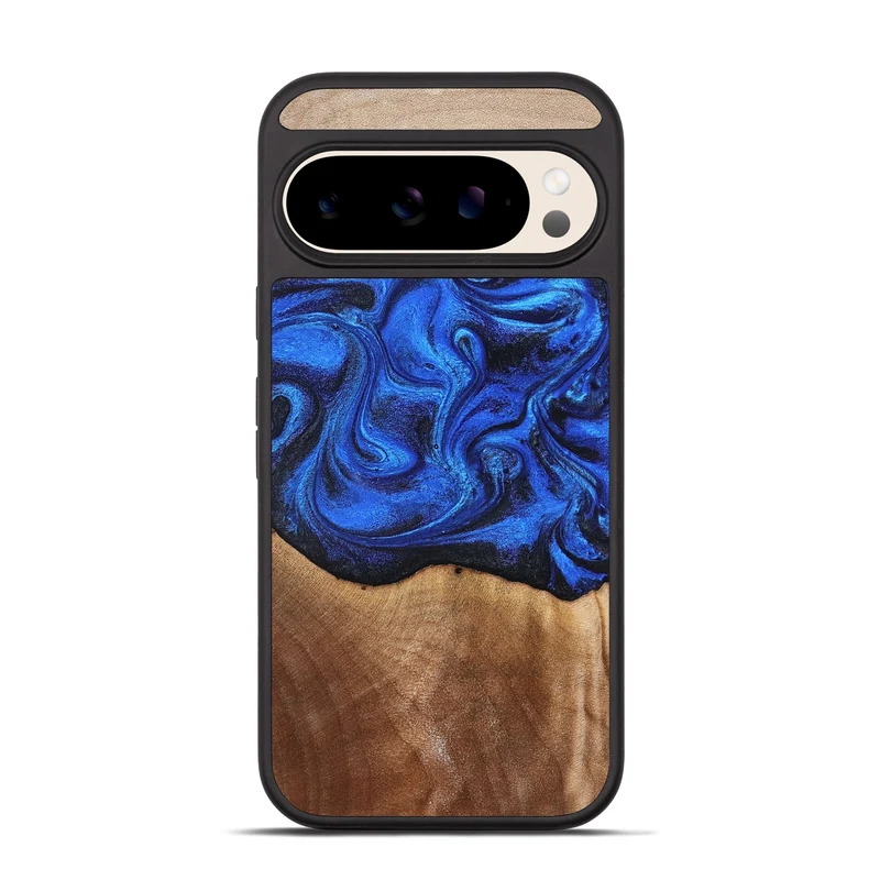 Pixel 10 Pro Wood Phone Case - Paislee (Blue, 830170)
