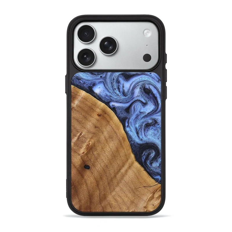 iPhone 18 Pro Max Wood Phone Case - Christy (Blue, 830169)