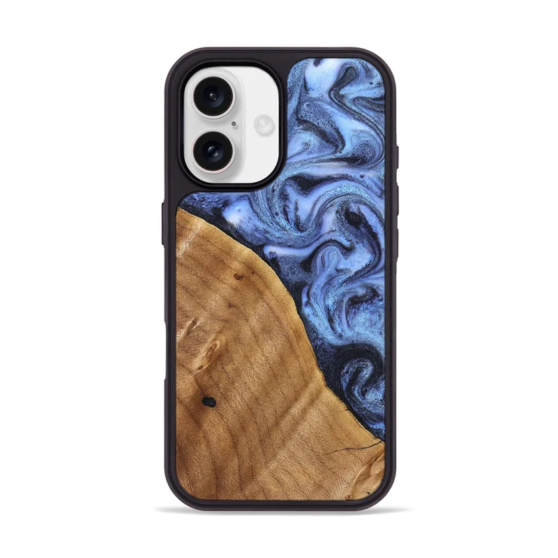 iPhone 17 Wood Phone Case - Christy (Blue, 830169)