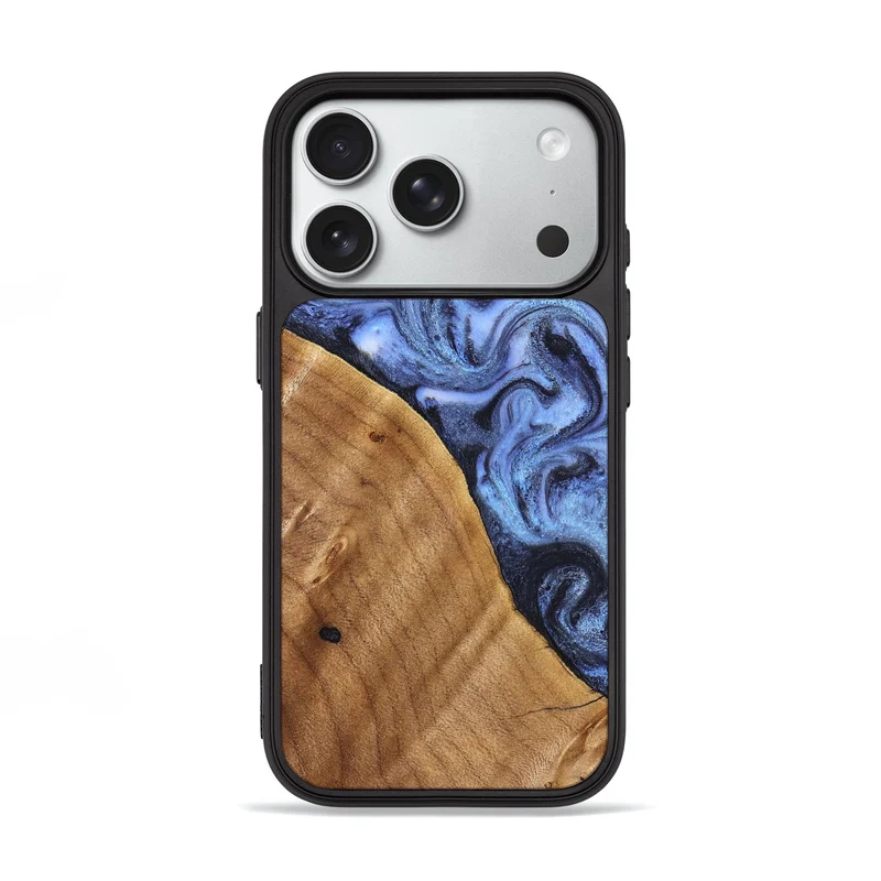 iPhone 18 Pro Wood Phone Case - Christy (Blue, 830169)