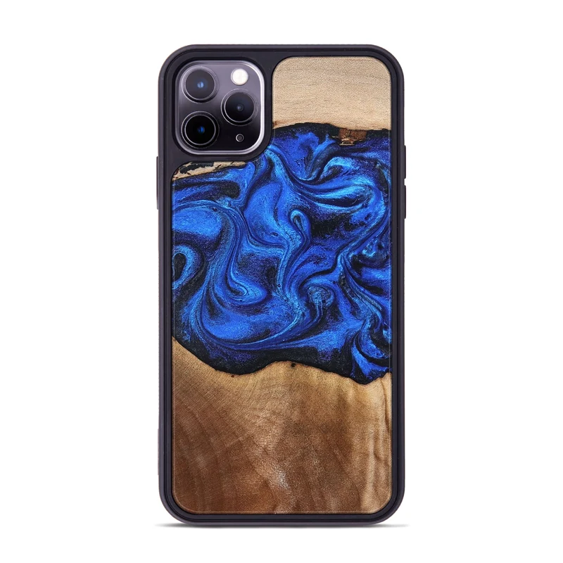 iPhone 11 Pro Max Wood Phone Case - Paislee (Blue, 830170)