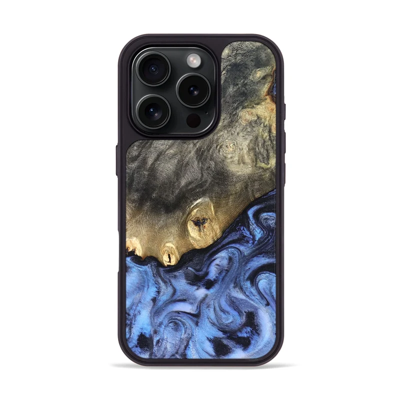 iPhone 16 Pro Wood Phone Case - Mame (Blue, 830172)