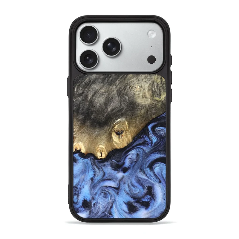 iPhone 18 Pro Max Wood Phone Case - Mame (Blue, 830172)