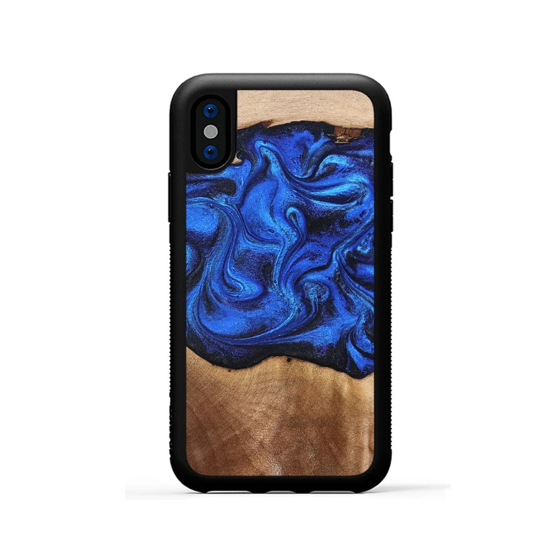 iPhone Xs Wood Phone Case - Paislee (Blue, 830170)