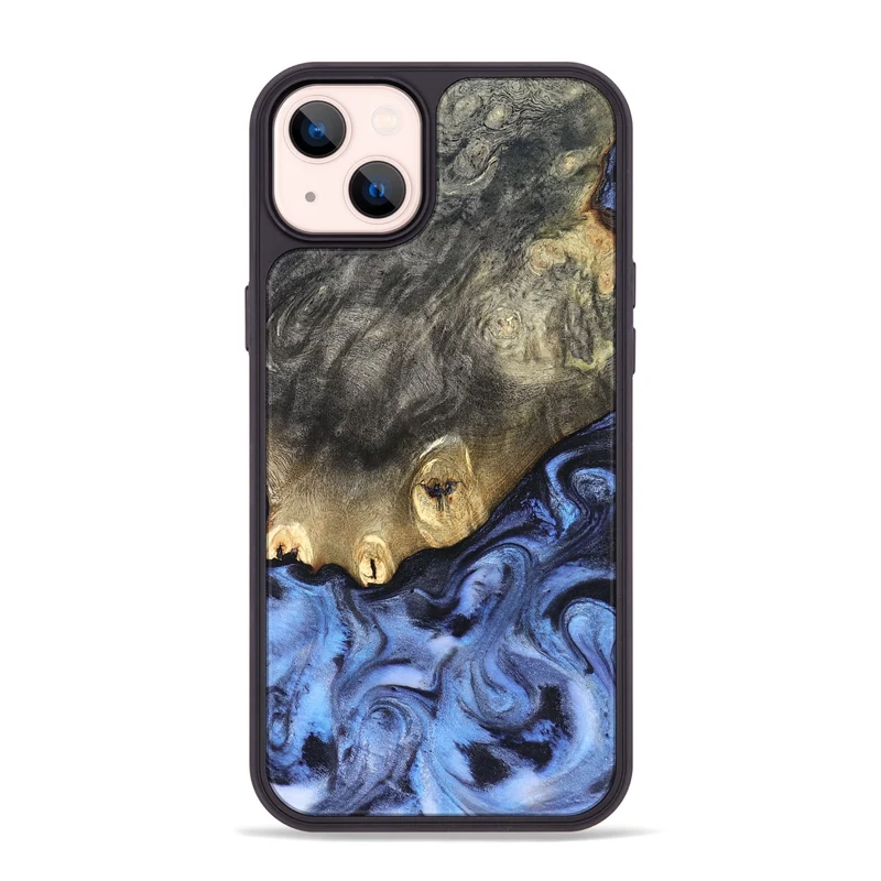 iPhone 14 Plus Wood Phone Case - Mame (Blue, 830172)