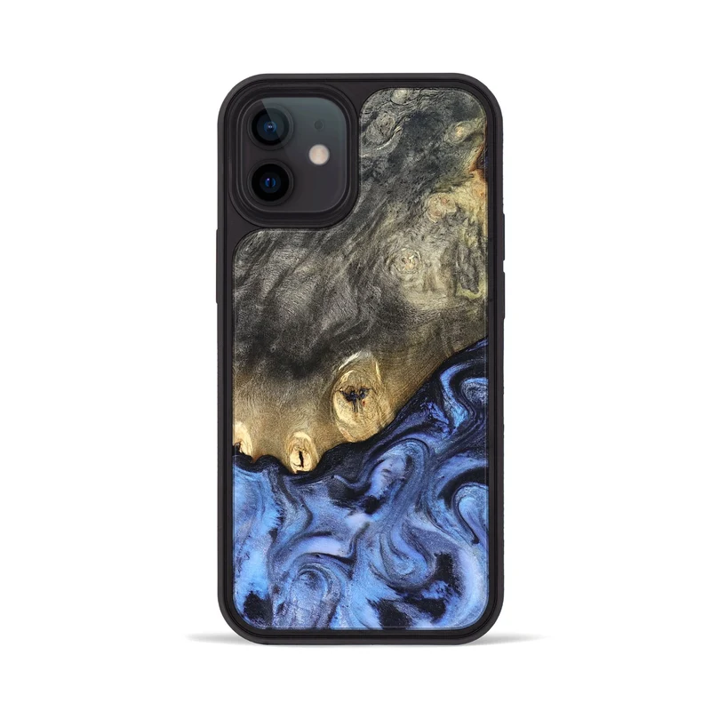 iPhone 12 Wood Phone Case - Mame (Blue, 830172)