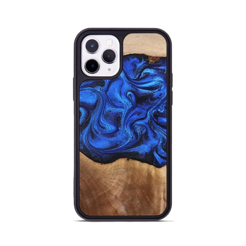 iPhone 11 Pro Wood Phone Case - Paislee (Blue, 830170)