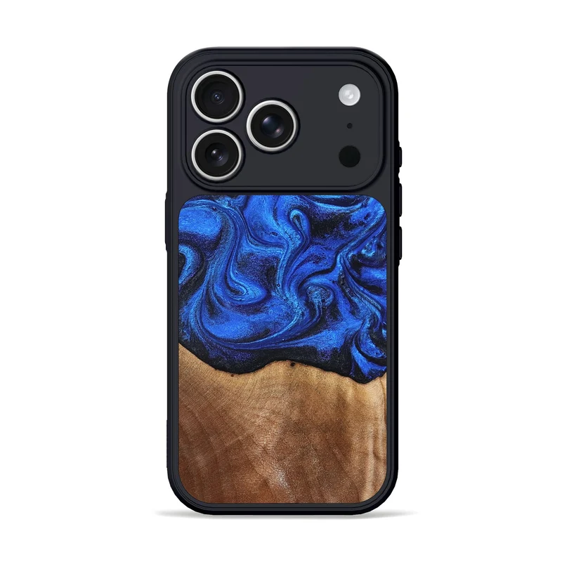 iPhone 17 Pro Wood Phone Case - Paislee (Blue, 830170)