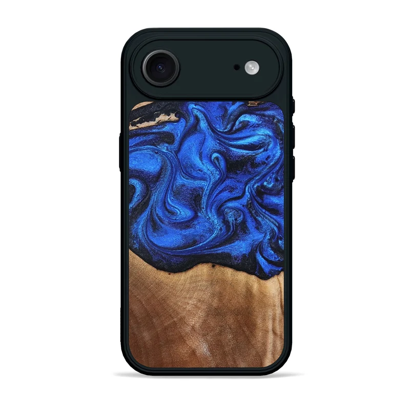 iPhone 17 Air Wood Phone Case - Paislee (Blue, 830170)