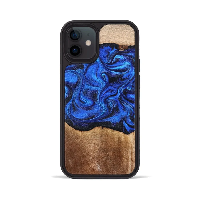 iPhone 12 Wood Phone Case - Paislee (Blue, 830170)