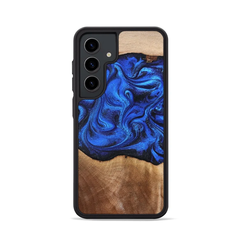 Galaxy S24 Wood Phone Case - Paislee (Blue, 830170)