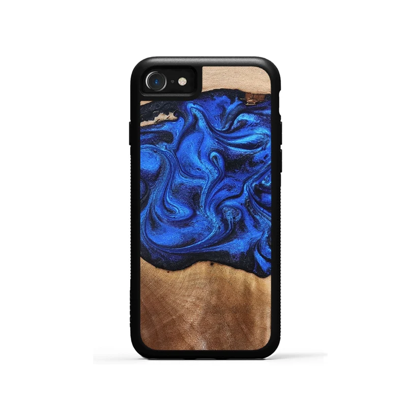 iPhone SE Wood Phone Case - Paislee (Blue, 830170)