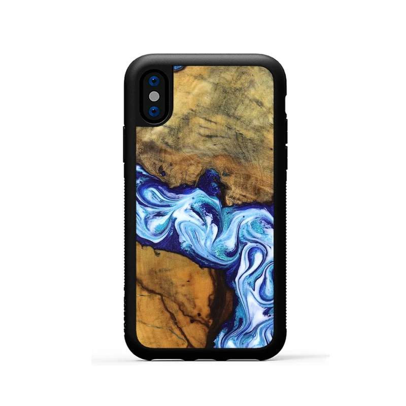 iPhone Xs Wood Phone Case - Jayleen (Blue, 830121)