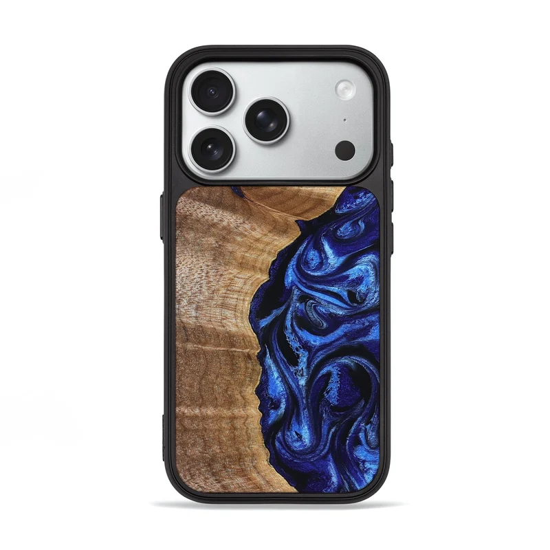 iPhone 18 Pro Wood Phone Case - Susan (Blue, 830135)